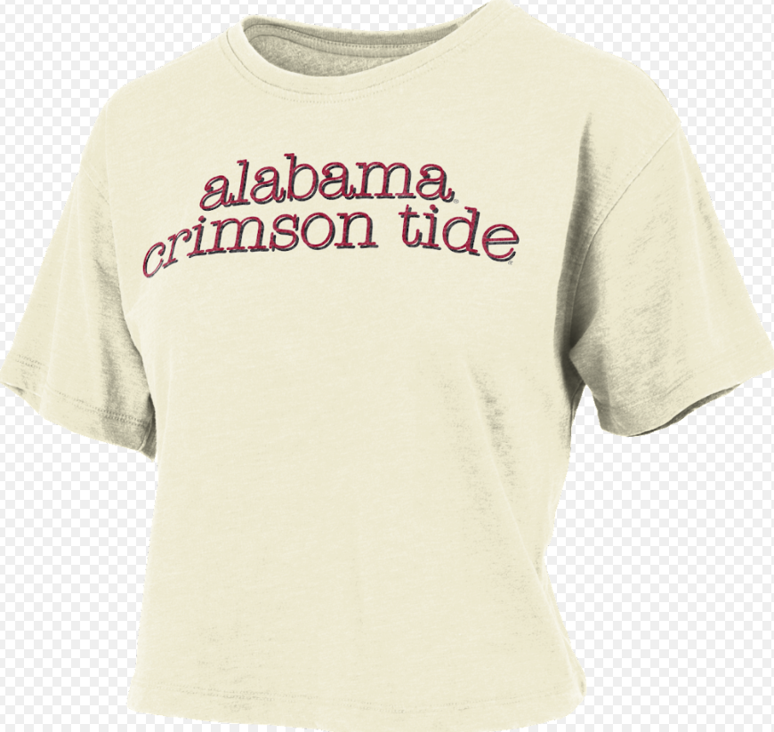 Alabama Crimson Tide Vintage Waist S/S Top Ivory